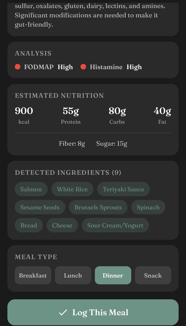 Estimated nutrition and the ingredients Flori detected